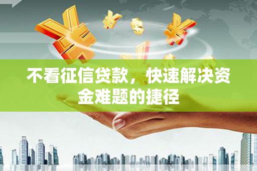 会理不看征信贷款，快速解决资金难题的捷径