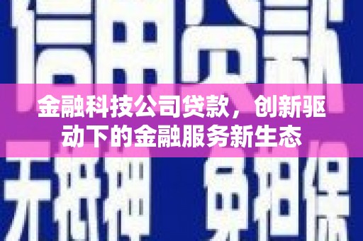 会理金融科技公司贷款，创新驱动下的金融服务新生态