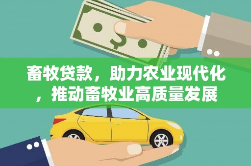 会理畜牧贷款，助力农业现代化，推动畜牧业高质量发展