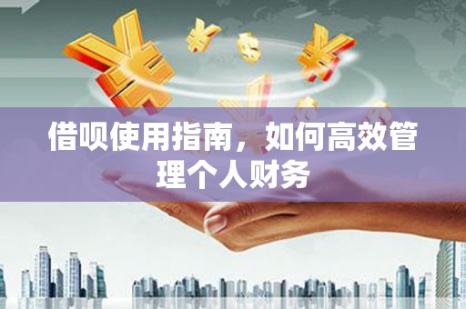 会理借呗使用指南，如何高效管理个人财务