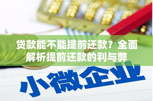 会理贷款能不能提前还款？全面解析提前还款的利与弊