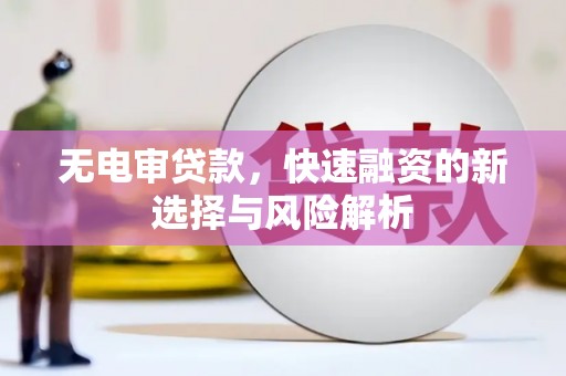 会理无电审贷款，快速融资的新选择与风险解析