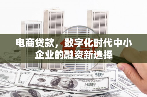 会理电商贷款，数字化时代中小企业的融资新选择