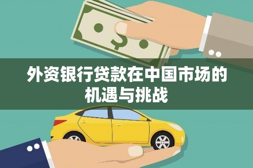 会理外资银行贷款在中国市场的机遇与挑战