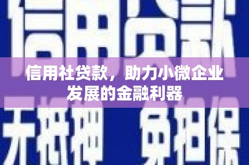 会理信用社贷款，助力小微企业发展的金融利器