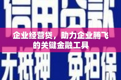 会理企业经营贷，助力企业腾飞的关键金融工具
