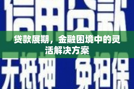 会理贷款展期，金融困境中的灵活解决方案