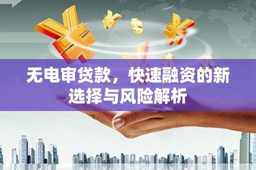 会理无电审贷款，快速融资的新选择与风险解析