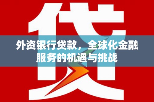 会理外资银行贷款，全球化金融服务的机遇与挑战