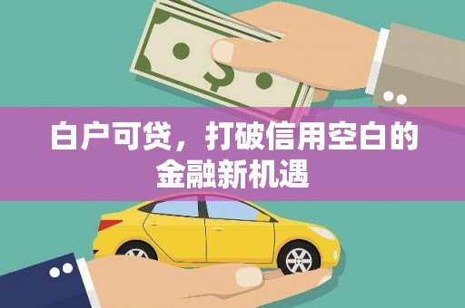 会理白户可贷，打破信用空白的金融新机遇
