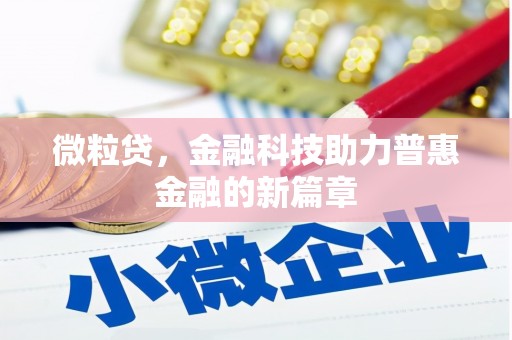 会理微粒贷，金融科技助力普惠金融的新篇章
