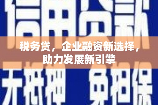 会理税务贷，企业融资新选择，助力发展新引擎