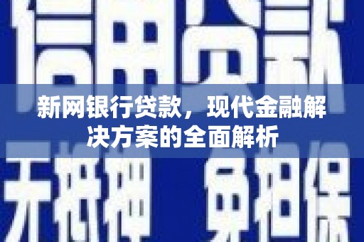 会理新网银行贷款，现代金融解决方案的全面解析