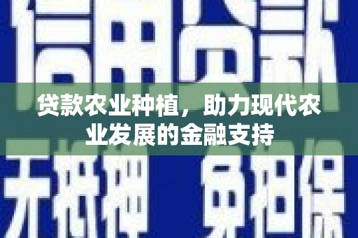 会理贷款农业种植，助力现代农业发展的金融支持